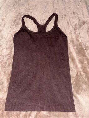Women's Ribbed Racerback Tank Top - Dark Brown 🪂